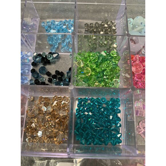 Box of Assorted Czech Crystal Beads In Vibrant Colors - Picture 4 of 10